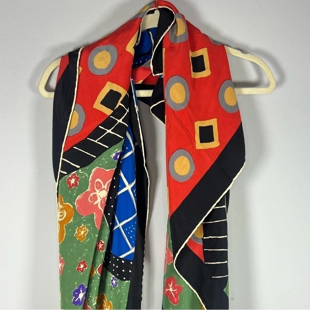 Aker Odullu Seri Abstract Geometric Artsy Colorful Scarf